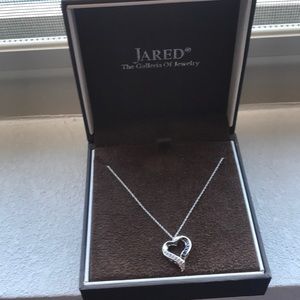 10 K black and white diamond heart shaped necklace